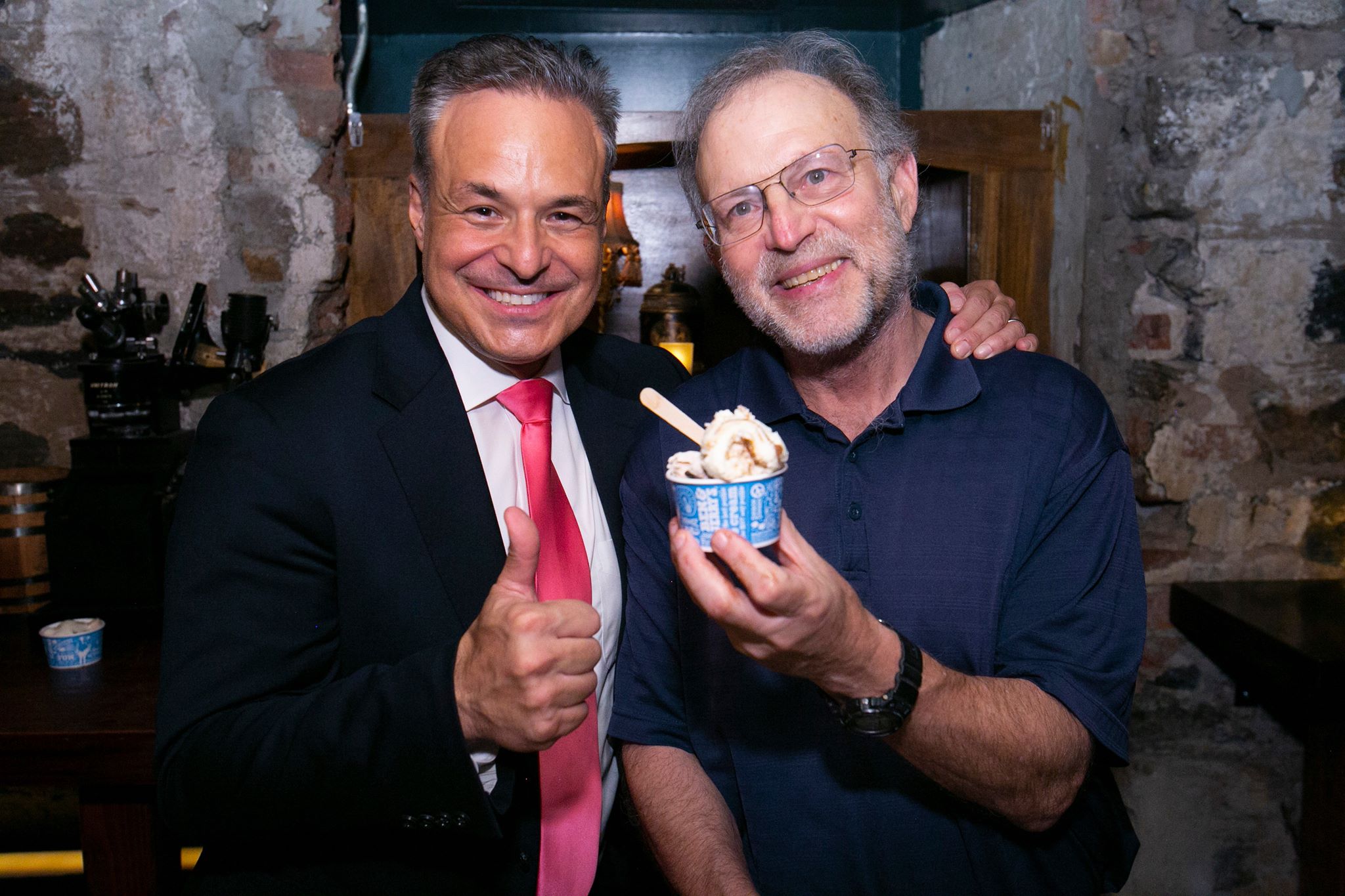 Clint Arthur and Ben & Jerry’s founder Jerry Greenfield at the “Living Legends of Entrepreneurial Marketing” epic Ice cream networking extravaganza